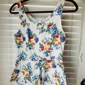 Floral print flared shirt